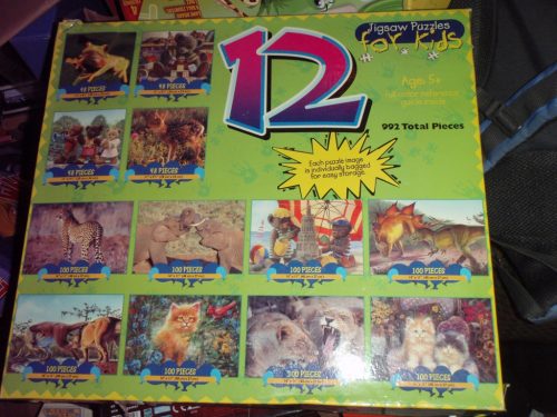  Puzzle 12in1 4x48 + 8x100 piese. ANIMALE Unic