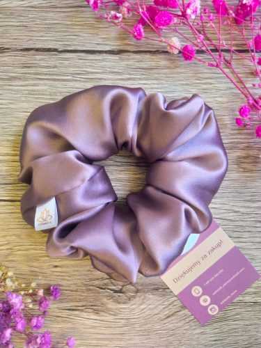  Scrunchie maxi din matase MAUVE - EDDASILK