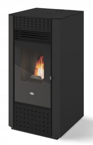  Soba pe peleti otel Eva Calor Irma, 9 kW, neagra