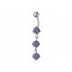  Inel pentru buric din argint 925, agatat lavanda cu zirconi 2,80 g piercing