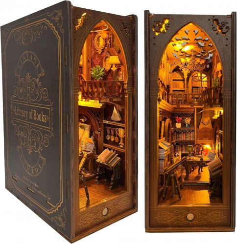  Book Nook DIY Dollhouse Booknook Kit Book Nook Lumină LED în miniatură