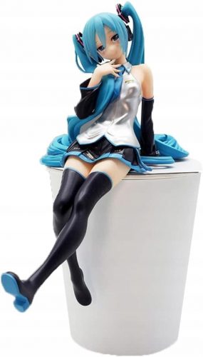  Figurină Miku Figurină anime drăguță pentru fete, statuetă în poziție șezând