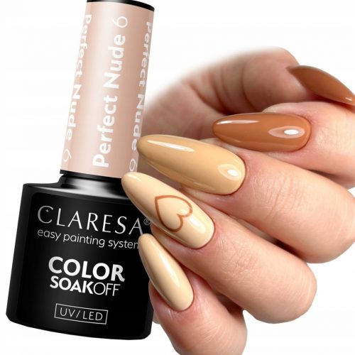  CLARESA PERFECT NUDE 6 HIBRID OJA DE unghii HYBRID LIGHT SAND BEJ 5 ml