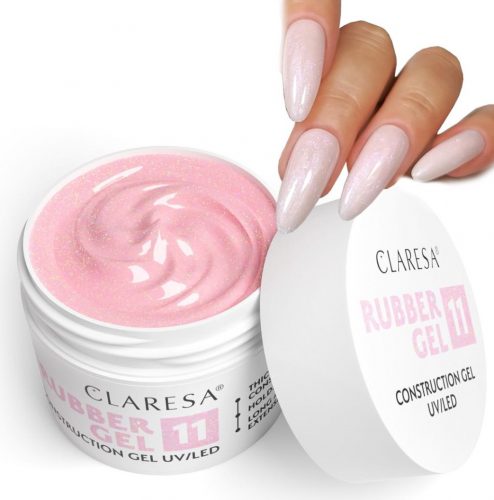  CLARESA RUBBER GEL 11 GEL DE CONSTRUIRE CU TIxotropie - 11 TRANDAFIRI CU PARTICULE 45 g