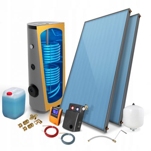  Set colectoare solare x 2 ECO 2.0 cu rezervor de 200 l.