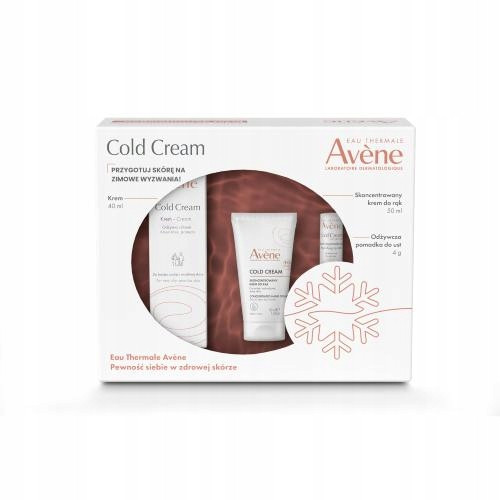  Set Avene Cold Cream: crema de fata 40ml + crema de maini 50ml + ruj