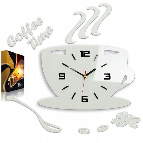 Ceas de perete ModernClock alb, negru 64cm