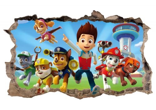 Autocolant de perete Paw Patrol 47x77 cm, multicolor