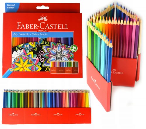  Creioane Faber-Castell 60 buc + stilou negru tradițional Faber-Castell