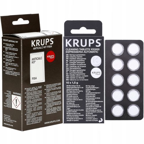  Set de detartrare Krups F054001A + tablete de curățare pentru aparatele de cafea KRUPS XS 3000