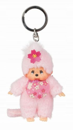  Monchhichi 242467 Breloc 11cm Maimuta roz