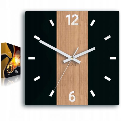  Ceas de perete ModernClock alb, negru, nuante de maro, 30 cm