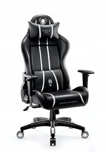  Scaune de gaming Diablo Chairs X-One 2.0, piele ecologica alb-negru