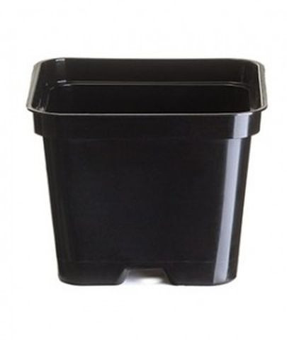  Ghiveci de flori, dimensiune 7,5 cm x 7,5 x 7,5 cm, plastic negru