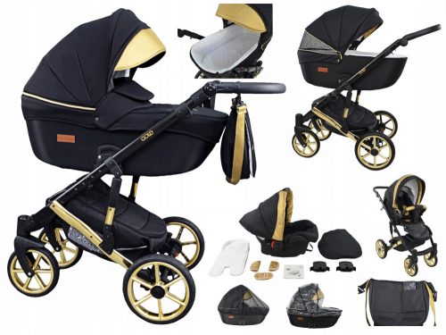  Carucior Babe Boss Uczio Gold 3in1, negru si auriu