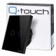 Comutator dublu tactil Adelid negru QB.W2-TOUCH