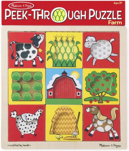  MELISSA DOUG FARM FEREASTRĂ PUZZLE MECI FUNDAL